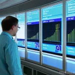 환경공학 관련 협회 및 학회 - **Prompt:** A bright, modern ecological engineering laboratory in a bustling Russian city. Two scien...