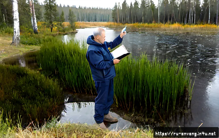환경영향 평가 - Photorealistic environmental impact assessment scene in rural Russia, a middle-aged environmental sc...